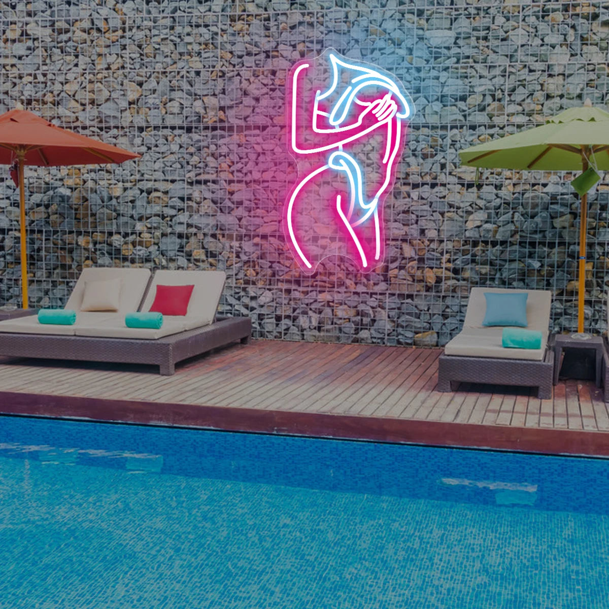 Custom ABS LED Neon Sign for Bikini Beauty for Home Mall Park Nightclub Bar Beach Party Lovers Room Company Application