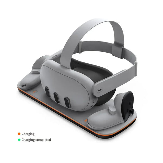 For Oculus Quest 3 VR Headset Charging Dock Dual Controller Contact Charger Stand With LED Light For Meta Quest 3 Charge Station