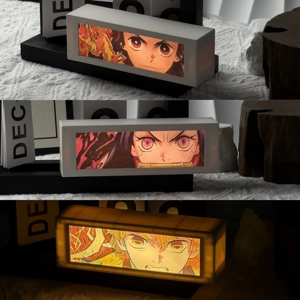 LED Classic Anime 3D Lenticular Motion Anime Lightbox for Bedroom Decoration Lamp Anime Peripheral Friend Birthday Gifts