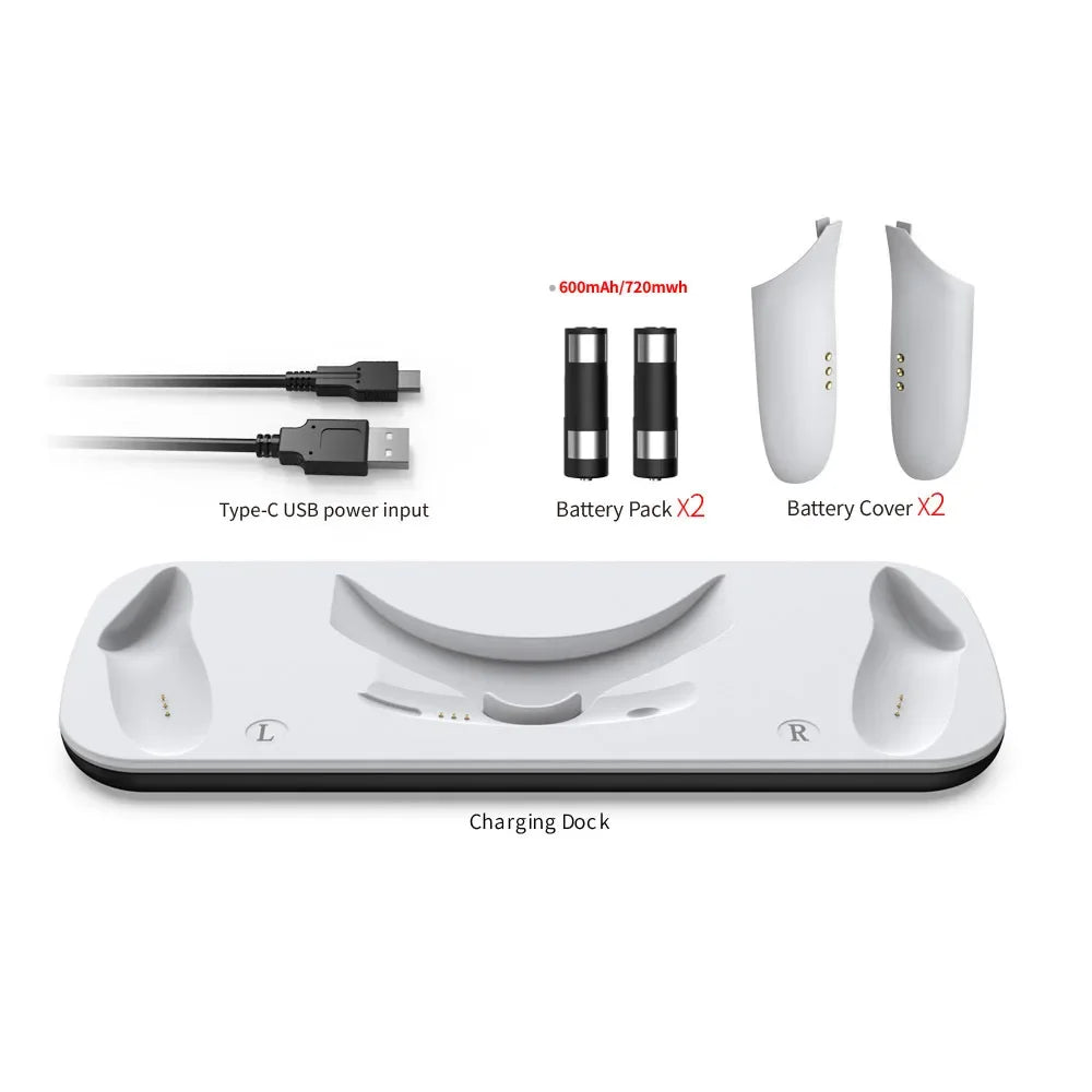 For Oculus Quest 3 VR Headset Charging Dock Dual Controller Contact Charger Stand With LED Light For Meta Quest 3 Charge Station