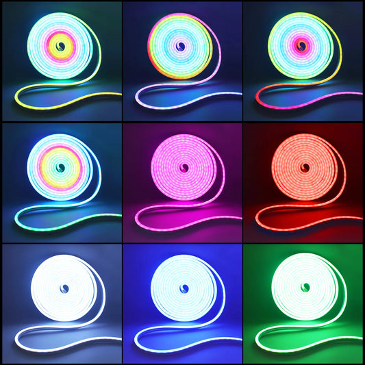 TUYA WIFI RGBIC LED Neon Strip Lights with Bluetooth App Control Waterproof Music Sync Christmas Party Home Room Decor 1M-20M