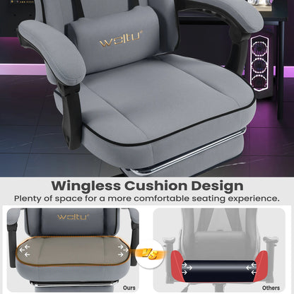 WOLTU Swivel Gamer Chair Gaming Chair Ergonomic Office Computer Chair with Lumbar Cushion Pillow Footrest