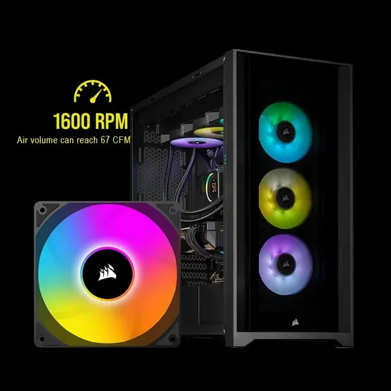 Corsair AC120 RGB Fan 5V ARGB High-performance 120mm PWM Cooling Fan Black/White Single Pack