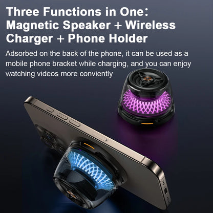 Bedroom Multifunctional RGB Night Light Alarm Clock Mobile Phone Holder BT Speaker Mini Wireless Charger 15W Hot Products 2024