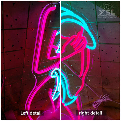 Custom ABS LED Neon Sign for Bikini Beauty for Home Mall Park Nightclub Bar Beach Party Lovers Room Company Application