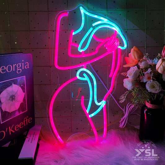Custom ABS LED Neon Sign for Bikini Beauty for Home Mall Park Nightclub Bar Beach Party Lovers Room Company Application