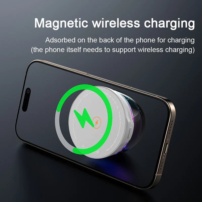 Bedroom Multifunctional RGB Night Light Alarm Clock Mobile Phone Holder BT Speaker Mini Wireless Charger 15W Hot Products 2024