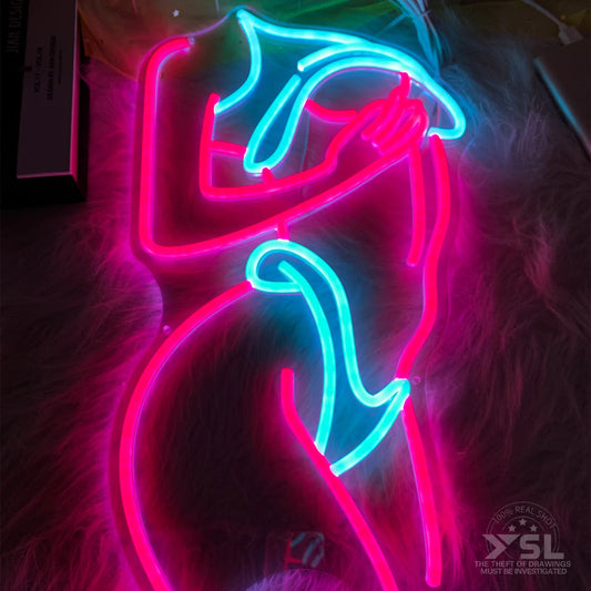 Custom ABS LED Neon Sign for Bikini Beauty for Home Mall Park Nightclub Bar Beach Party Lovers Room Company Application