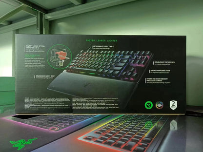 Razer Huntsman V2 Tenkeyless Edition 87-Key Mechanical RGB USB Waterproof Programmable Gaming Keyboard New for Desktop Use