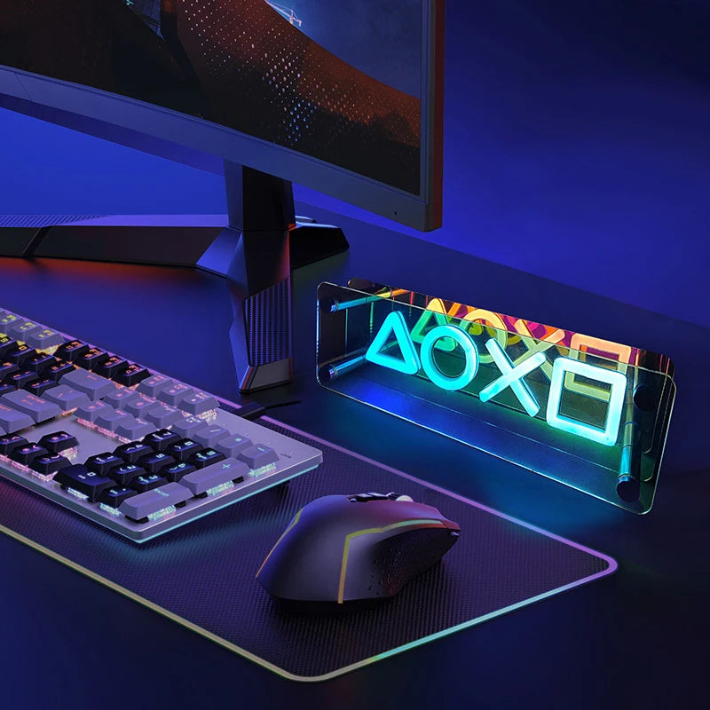 Neon Signs Lights, 3D LED Table Lamp, Colorful Thousand Layer Mirror Atmosphere Lighting,for E-sport,Bedroom,Birthday,Party Deco