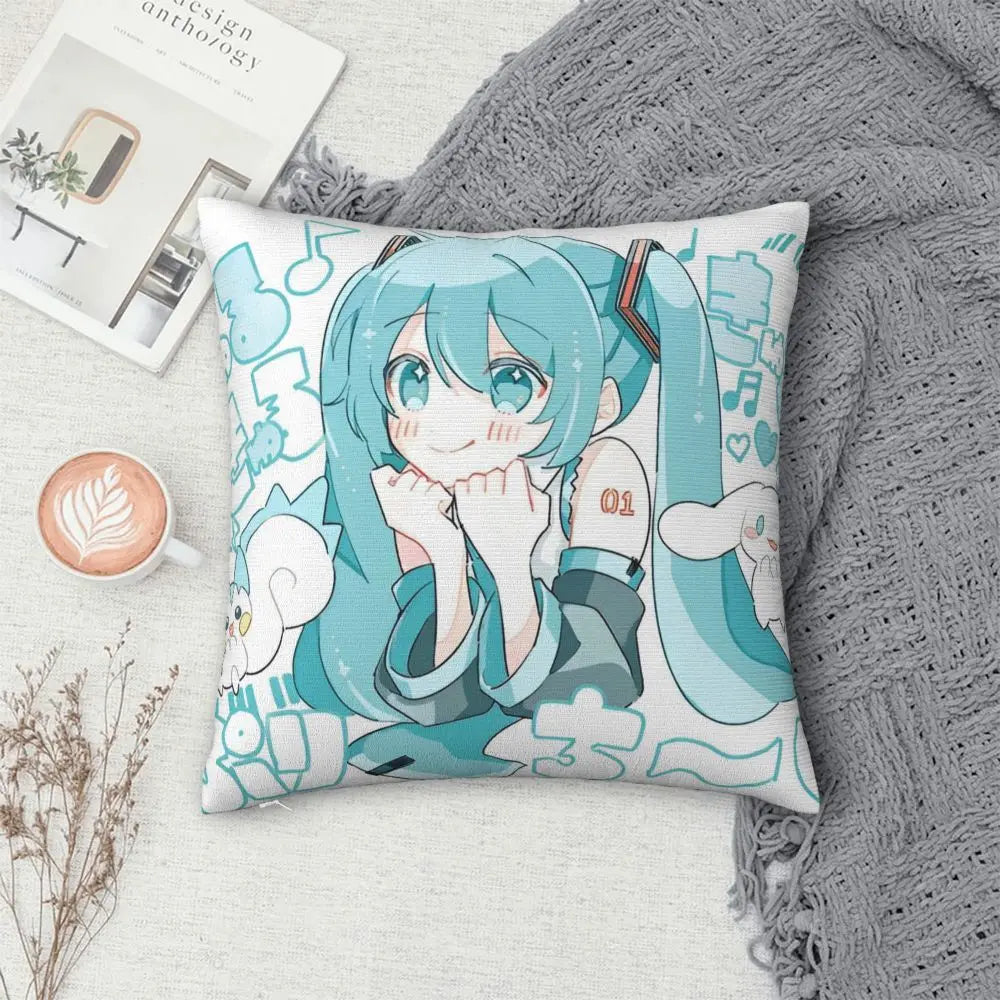 Cushion Covers Anime Hatsune Miku Pillow Case Awesome Decor Pillowcover for Living Room 40*40cm