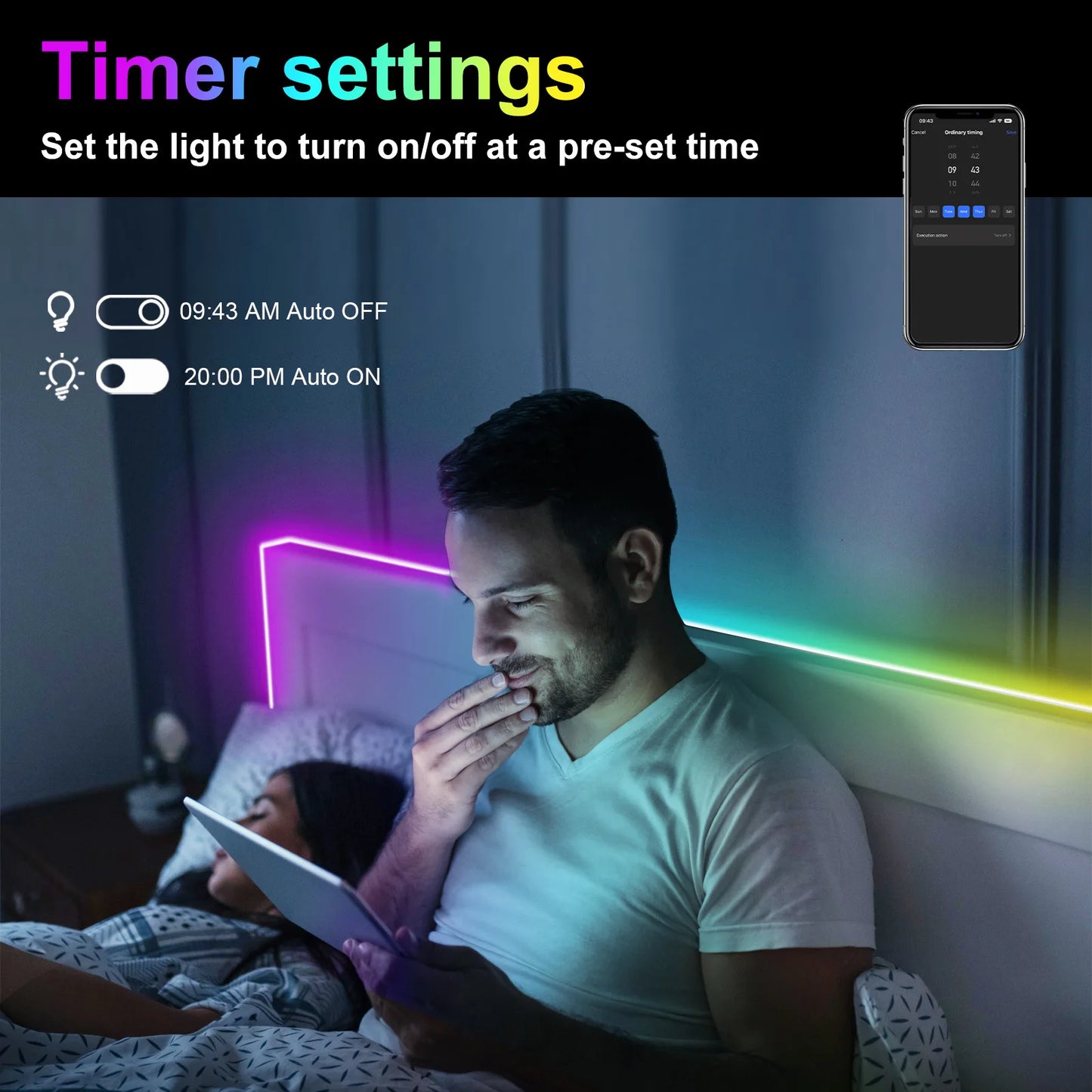 TUYA WIFI RGBIC LED Neon Strip Lights with Bluetooth App Control Waterproof Music Sync Christmas Party Home Room Decor 1M-20M