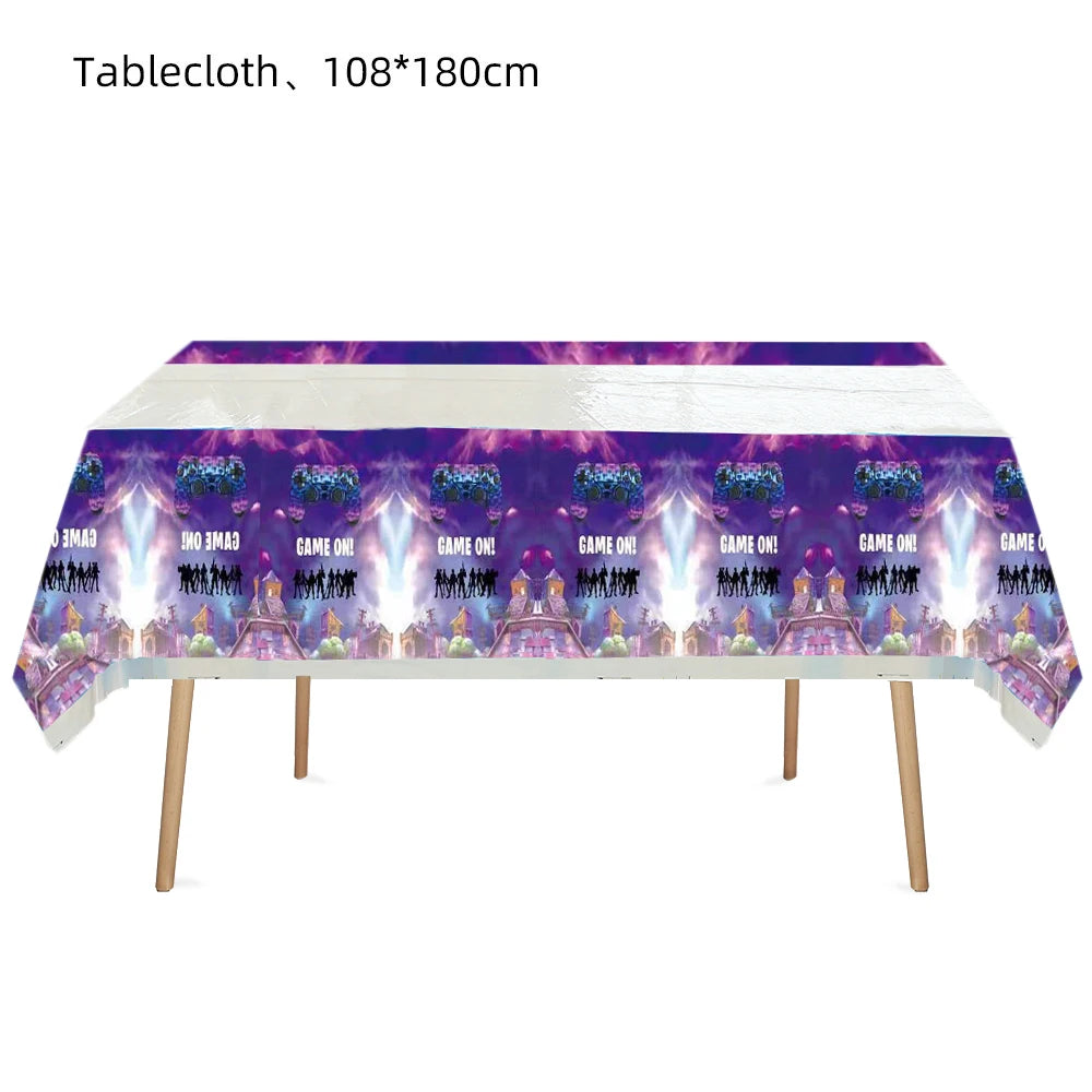 Hot Shooting Game Fortnition Birthday Decoration Disposable Tableware Plate Tablecloh Cup Baby Shower Boys Party Supplies and more