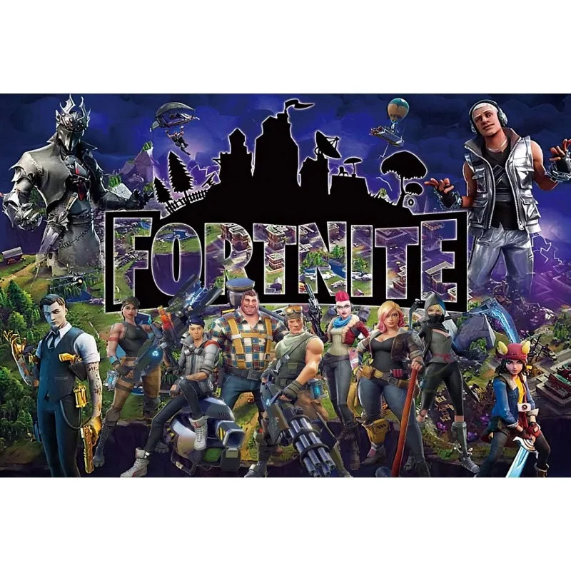Fortnites Happy Birthday Backgrounds Anime Fortress Night Photography Backdrops Hanging Vinyl Wall Hanging Decor Party Supplies