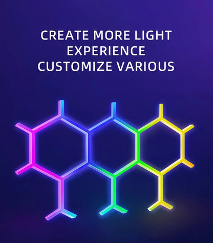 WIFI APP Smart Lamp Tuya Music Rhythm Control Splicing Ambient Quantum Lights LED Night Light for Game Room Bedroom Decoration