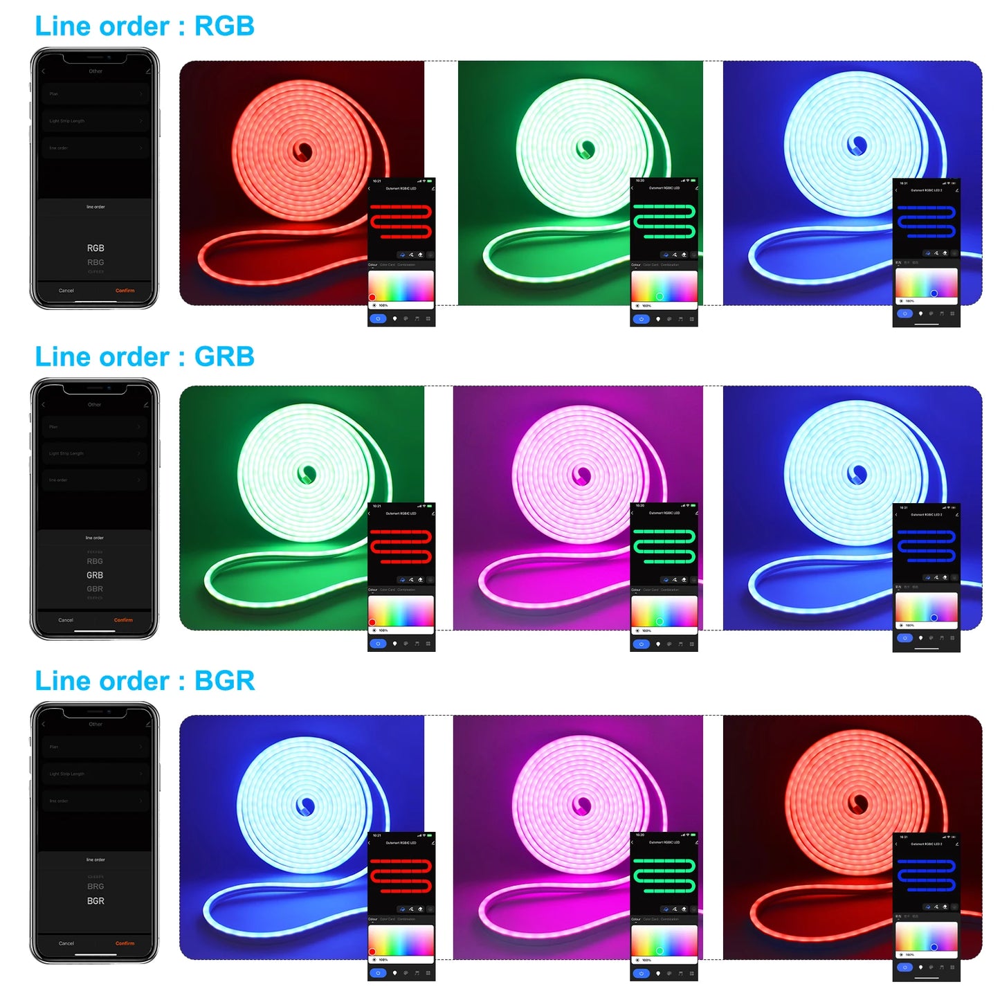TUYA WIFI RGBIC LED Neon Strip Lights with Bluetooth App Control Waterproof Music Sync Christmas Party Home Room Decor 1M-20M