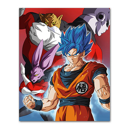 Dragon Ball Goku Van Gogh Starry Night Anime Oil Painting Poster Canvas Painting Dragon Ball Super Vegeta kid's Wall Painting