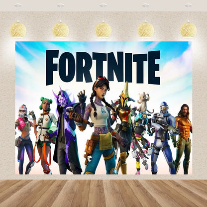 Fortnites Happy Birthday Backgrounds Anime Fortress Night Photography Backdrops Hanging Vinyl Wall Hanging Decor Party Supplies