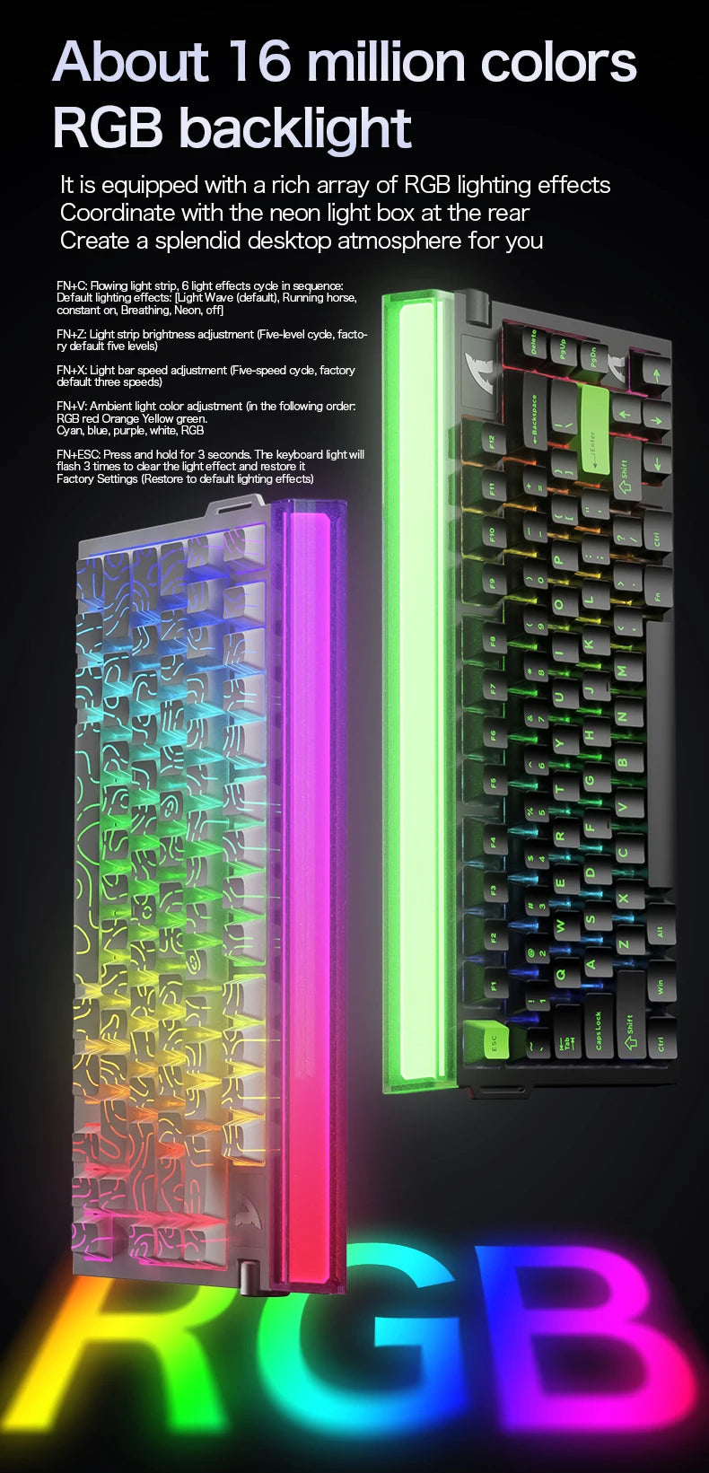 ATTACK SHARK R85 HE Wired 8KHz Magnetic Keyboard,0.005mm RT Accuracy,Support RT/Snap Tap/DKS/MT/TGL,With Custom Lightbox