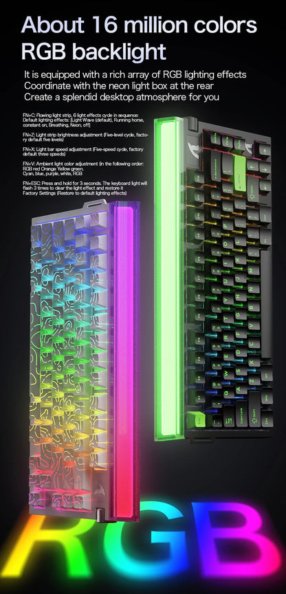 ATTACK SHARK R85 HE Wired 8KHz Magnetic Keyboard,0.005mm RT Accuracy,Support RT/Snap Tap/DKS/MT/TGL,With Custom Lightbox