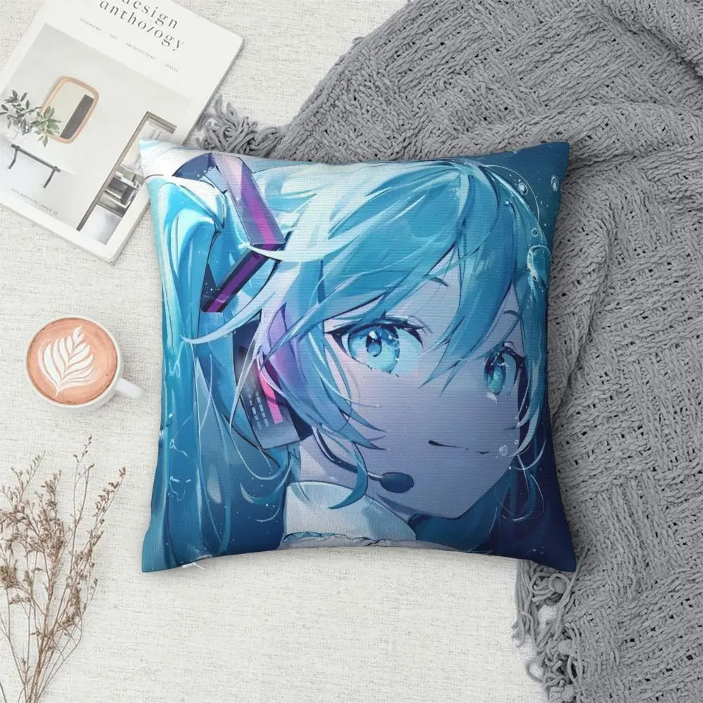 Cushion Covers Anime Hatsune Miku Pillow Case Awesome Decor Pillowcover for Living Room 40*40cm