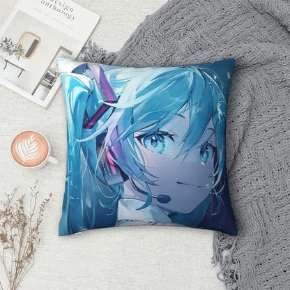 Cushion Covers Anime Hatsune Miku Pillow Case Awesome Decor Pillowcover for Living Room 40*40cm