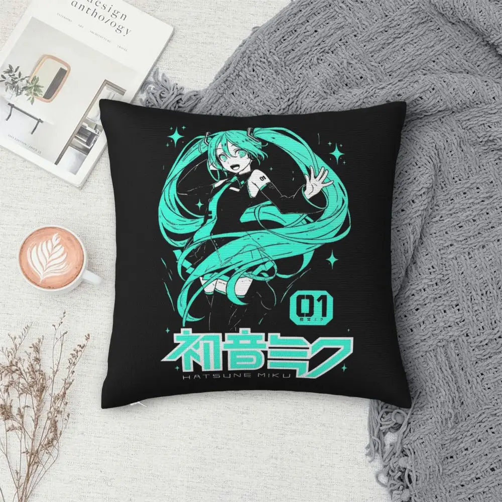 Cushion Covers Anime Hatsune Miku Pillow Case Awesome Decor Pillowcover for Living Room 40*40cm
