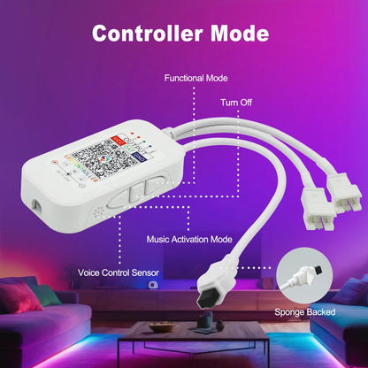 TUYA WIFI RGBIC LED Neon Strip Lights with Bluetooth App Control Waterproof Music Sync Christmas Party Home Room Decor 1M-20M
