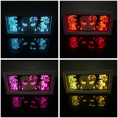 Demon Slayer Kimetsu no Yaiba 3D Light Box Led Anime Kamado Tanjirou light Cartoon colorful light box room bedroom night light
