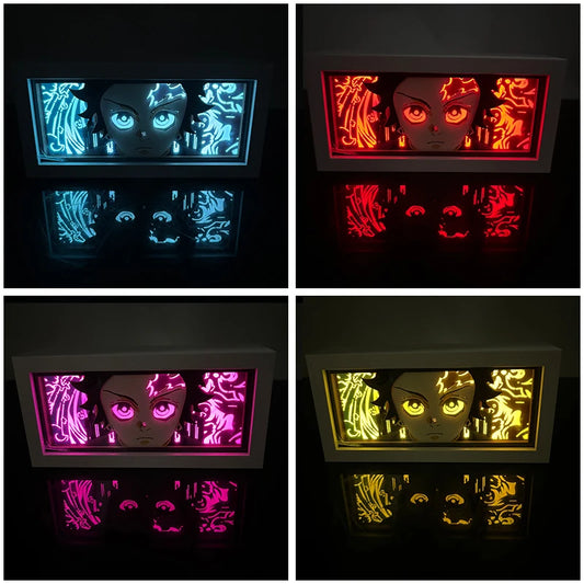 Demon Slayer Kimetsu no Yaiba 3D Light Box Led Anime Kamado Tanjirou light Cartoon colorful light box room bedroom night light