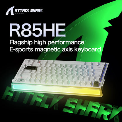 ATTACK SHARK R85 HE Wired 8KHz Magnetic Keyboard,0.005mm RT Accuracy,Support RT/Snap Tap/DKS/MT/TGL,With Custom Lightbox