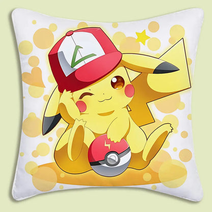 Cushion Covers  Anime P-Pokemon Pillow Covers Cartoon Sofa Decorative Home Double-sided Printing Short Plush Cute Cushion Cover