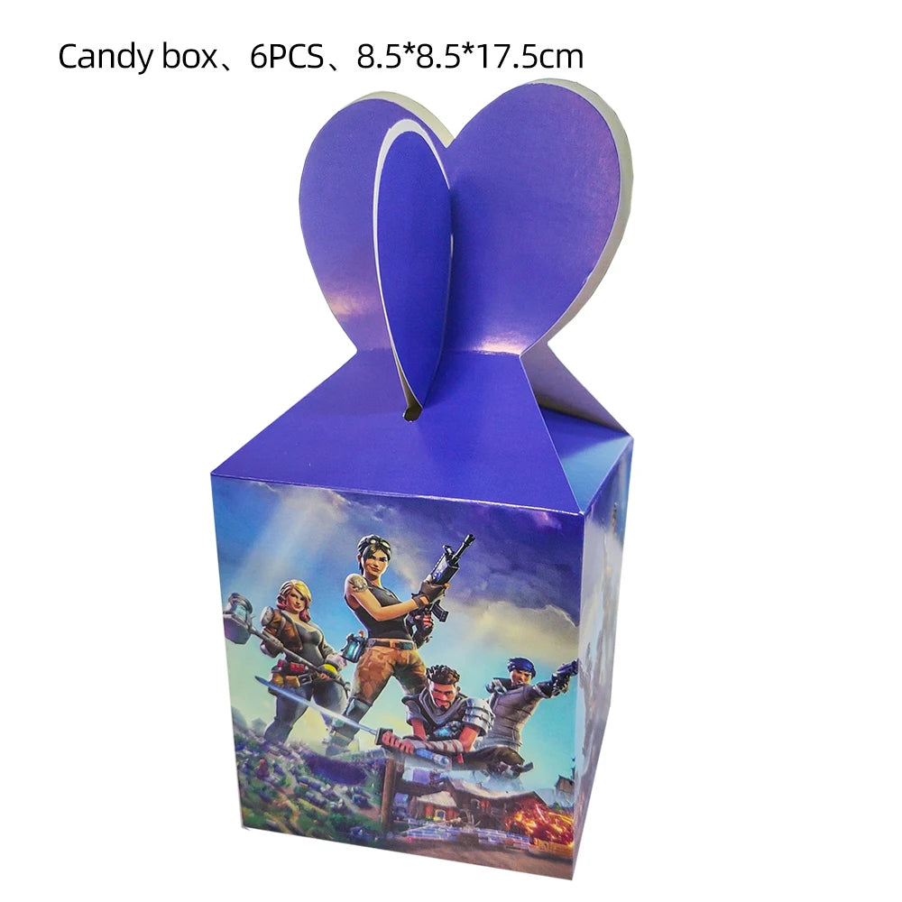 Hot Shooting Game Fortnition Birthday Decoration Disposable Tableware Plate Tablecloh Cup Baby Shower Boys Party Supplies and more