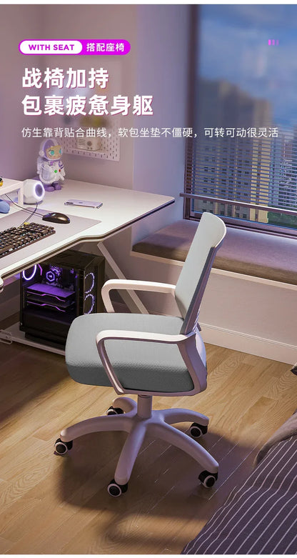 Ergonomic Large Gaming Desk, K-Shaped Gaming Table, PC Gaming Workstation Home Office Desks, Space-Saving, Easy to Assemble