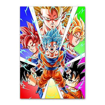 Dragon Ball Goku Van Gogh Starry Night Anime Oil Painting Poster Canvas Painting Dragon Ball Super Vegeta kid's Wall Painting