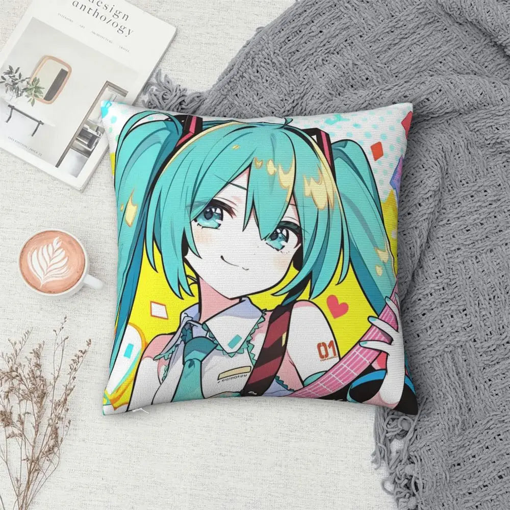 Cushion Covers Anime Hatsune Miku Pillow Case Awesome Decor Pillowcover for Living Room 40*40cm