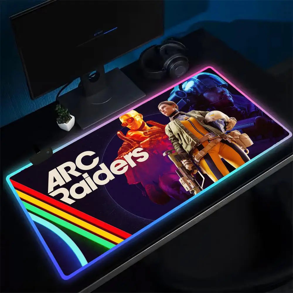 ARC Raiders Mouse Pad Anime Gaming Mouse Pad LED Table Pads Backlit Rubber Desktop XXL RGB Desk Mats