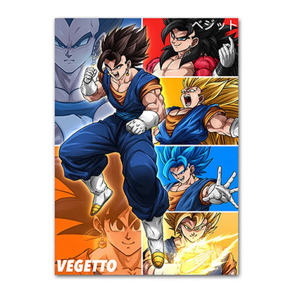 Dragon Ball Goku Van Gogh Starry Night Anime Oil Painting Poster Canvas Painting Dragon Ball Super Vegeta kid's Wall Painting