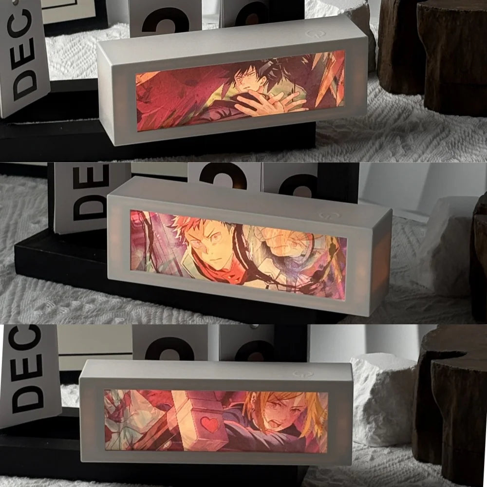 LED Classic Anime 3D  Lenticular Motion Anime Lightbox for Bedroom Decoration Lamp Anime Peripheral Friend Birthday Gifts