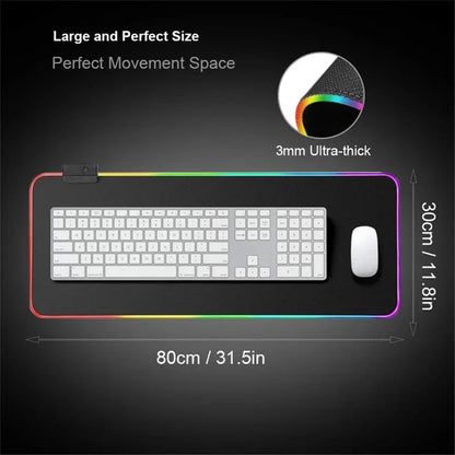 Large RGB LED Mousepad Attack on Titan Mouse Pads Anime Cool Gaming Tapis De Souris Carpet Laptop XXL Gabinete Gamer Accessories