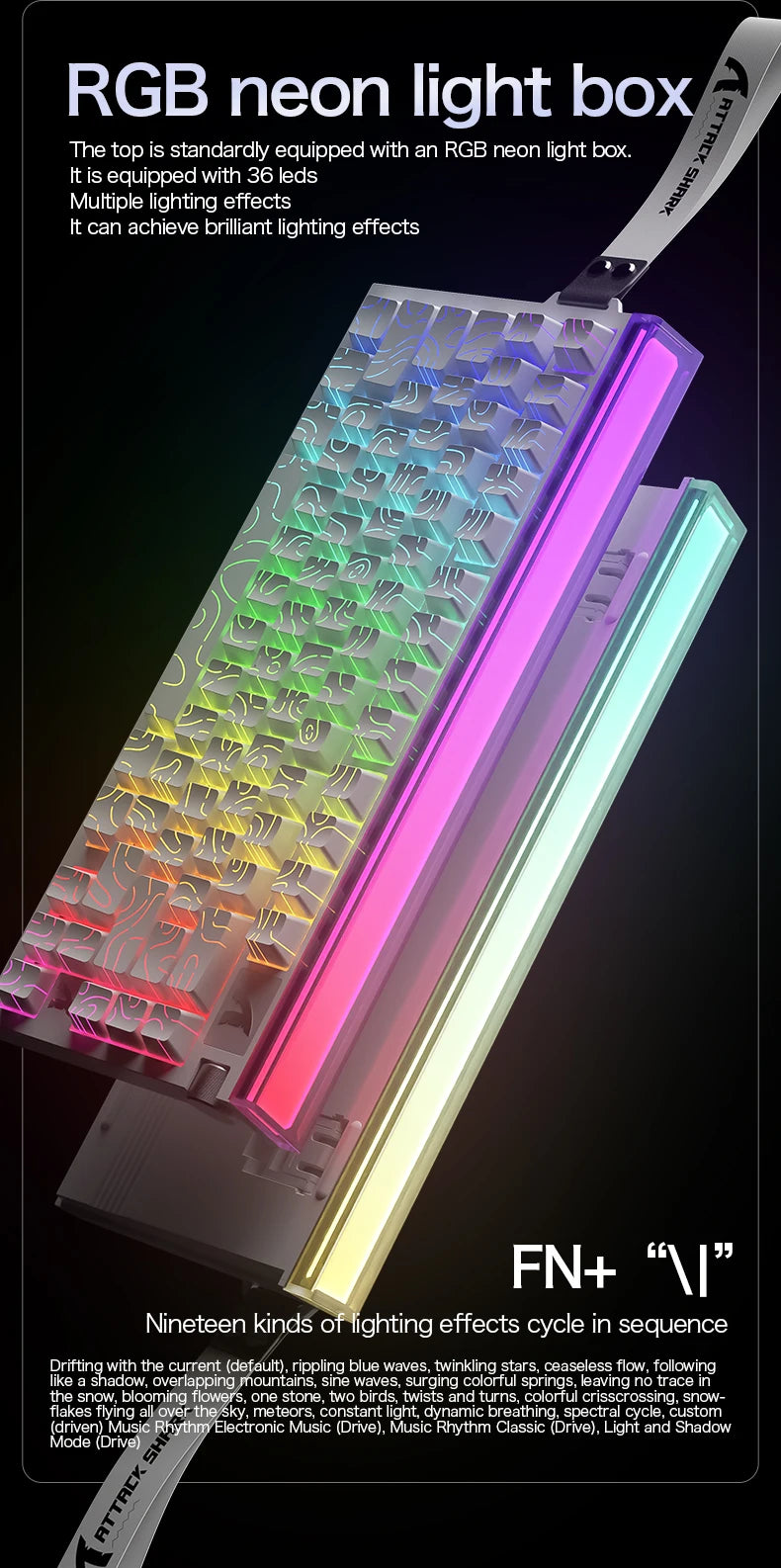 ATTACK SHARK R85 HE Wired 8KHz Magnetic Keyboard,0.005mm RT Accuracy,Support RT/Snap Tap/DKS/MT/TGL,With Custom Lightbox