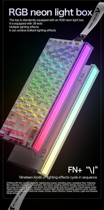 ATTACK SHARK R85 HE Wired 8KHz Magnetic Keyboard,0.005mm RT Accuracy,Support RT/Snap Tap/DKS/MT/TGL,With Custom Lightbox