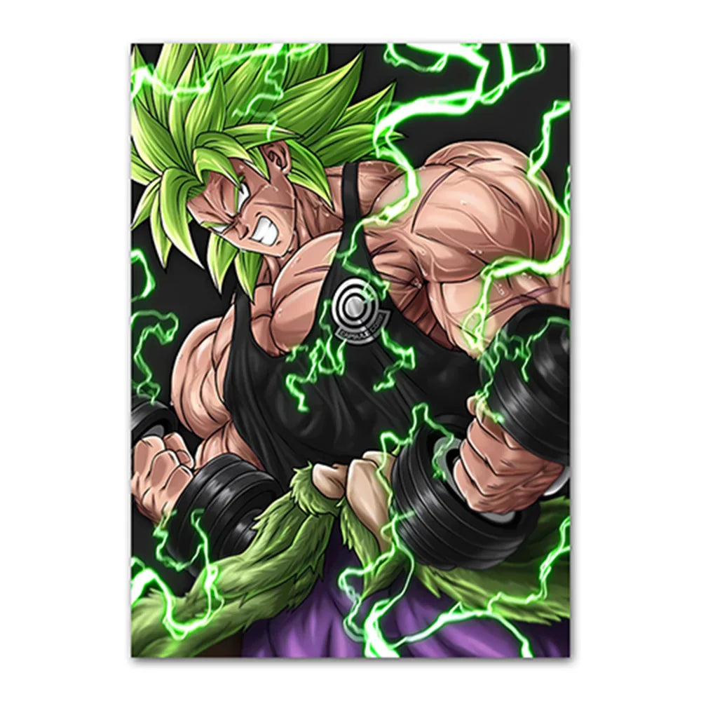 Dragon Ball Goku Van Gogh Starry Night Anime Oil Painting Poster Canvas Painting Dragon Ball Super Vegeta kid's Wall Painting