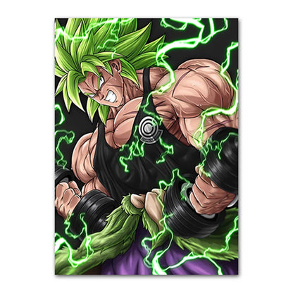 Dragon Ball Goku Van Gogh Starry Night Anime Oil Painting Poster Canvas Painting Dragon Ball Super Vegeta kid's Wall Painting