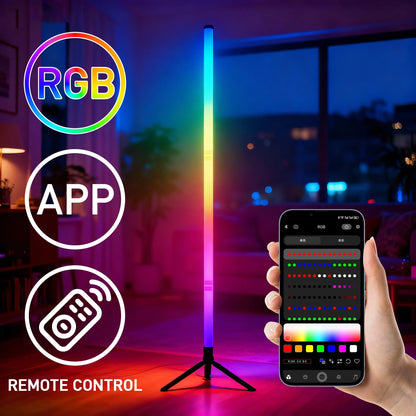 Smart LED Floor Lamp with RGB Remote And APP Control Music Sync Corner Lighting Timer Modern Mood for Living Room And Gaming