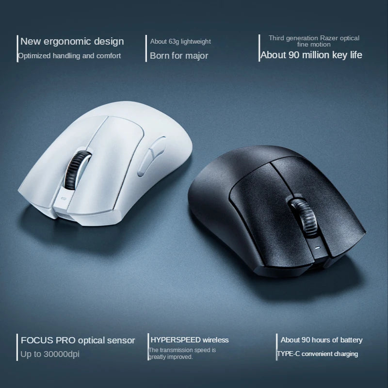 Razer DeathAdder V3 Pro Wireless Gaming Mouse 100% Original  Gamer 63g Ultra Lightweight 30K DPI Optical Sensor for Pc Laptop