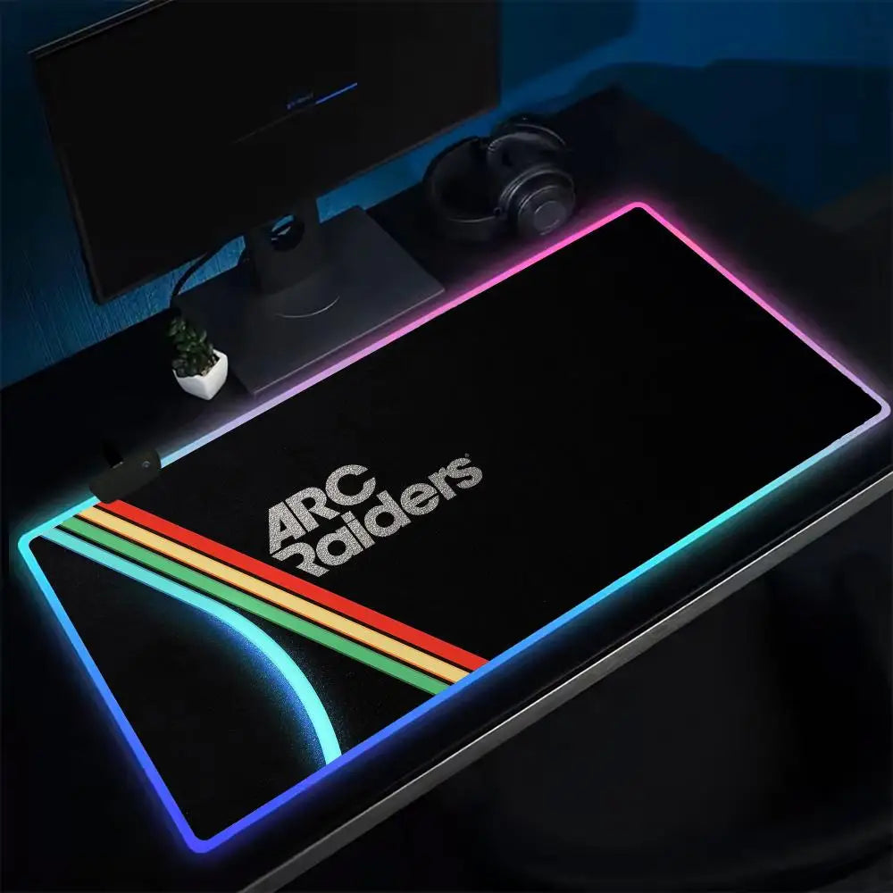 ARC Raiders Mouse Pad Anime Gaming Mouse Pad LED Table Pads Backlit Rubber Desktop XXL RGB Desk Mats