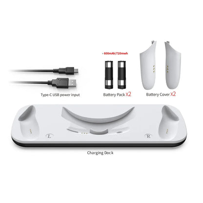 For Oculus Quest 3 VR Headset Charging Dock Dual Controller Contact Charger Stand With LED Light For Meta Quest 3 Charge Station