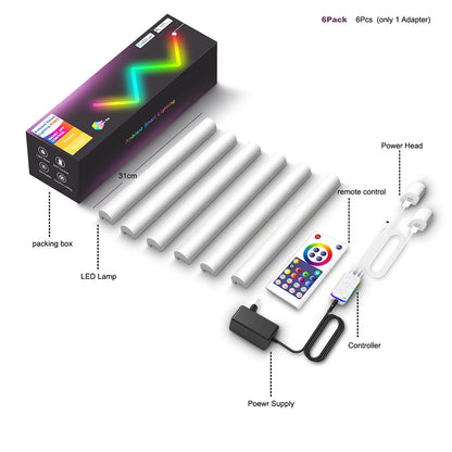 LED Smart Wall Light RGB Light Bar Bluetooth WIFIAPP Control Music Sync DIY Night Light TV Bedroom Game Room Bar Decoration