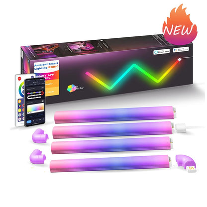 LED Smart Wall Light RGB Light Bar Bluetooth WIFIAPP Control Music Sync DIY Night Light TV Bedroom Game Room Bar Decoration